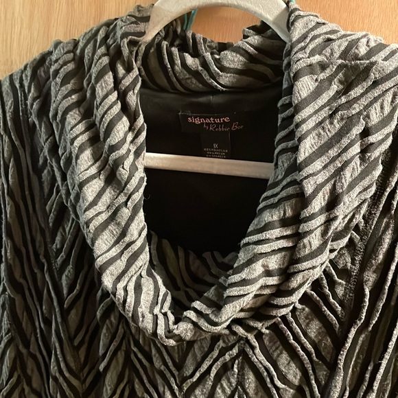 Signature by Robbie B black and gray zebra prints midi dress GUC size 1X - Picture 2 of 8